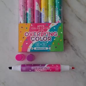 Kit com 06 Canetinhas para Pintar com Ponta Dupla