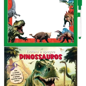 Livro de Atividades com Lousa Escreve e Apaga - Dinos