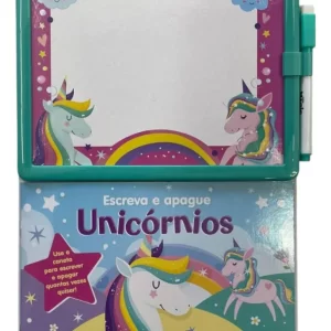 Livro de Atividades com Lousa Escreve e Apaga - Unicórnios