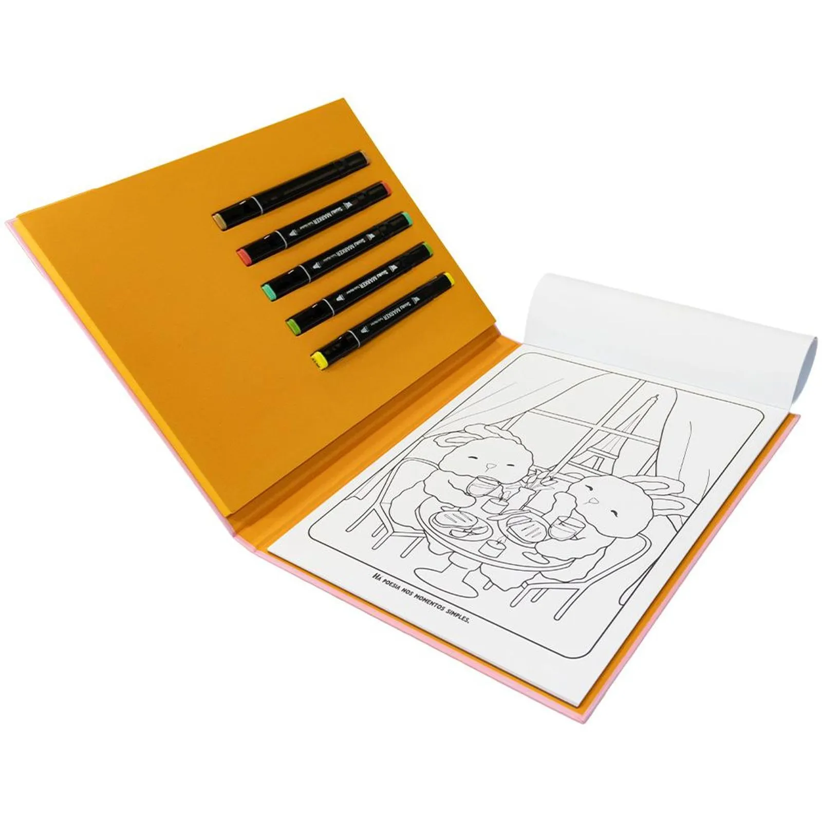 Kit Livro+Canetas com Ponta Dupla para Colorir - Cozy Animal - Imagem 4