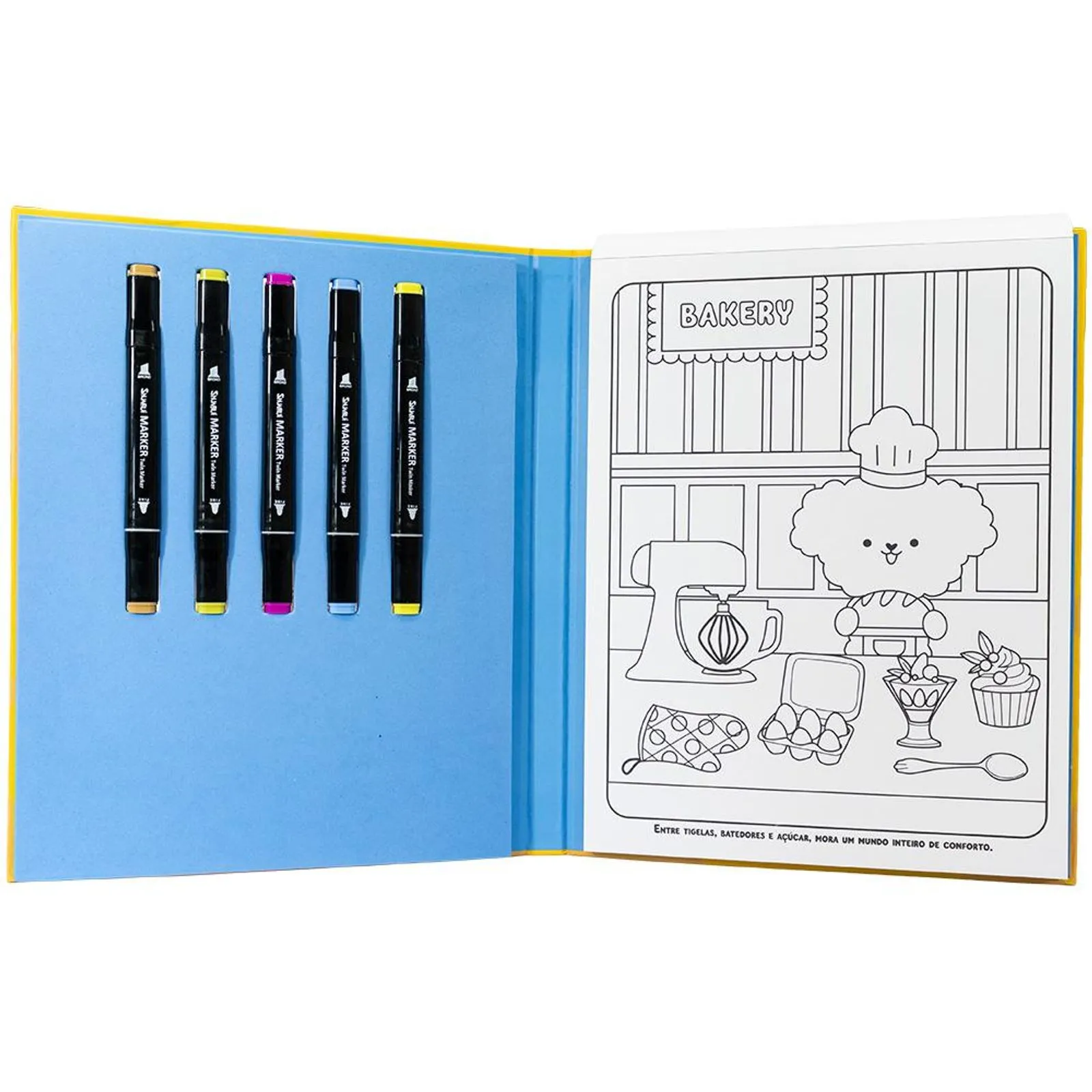 Kit Livro+Canetas com Ponta Dupla para Colorir - Cozy Things - Imagem 3