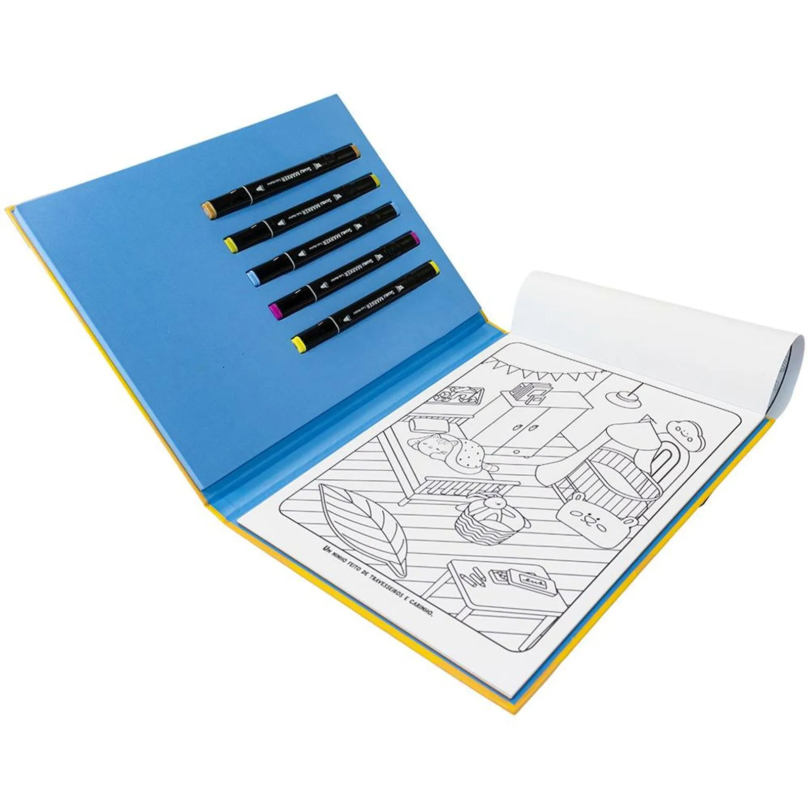 Kit Livro+Canetas com Ponta Dupla para Colorir - Cozy Things - Imagem 4