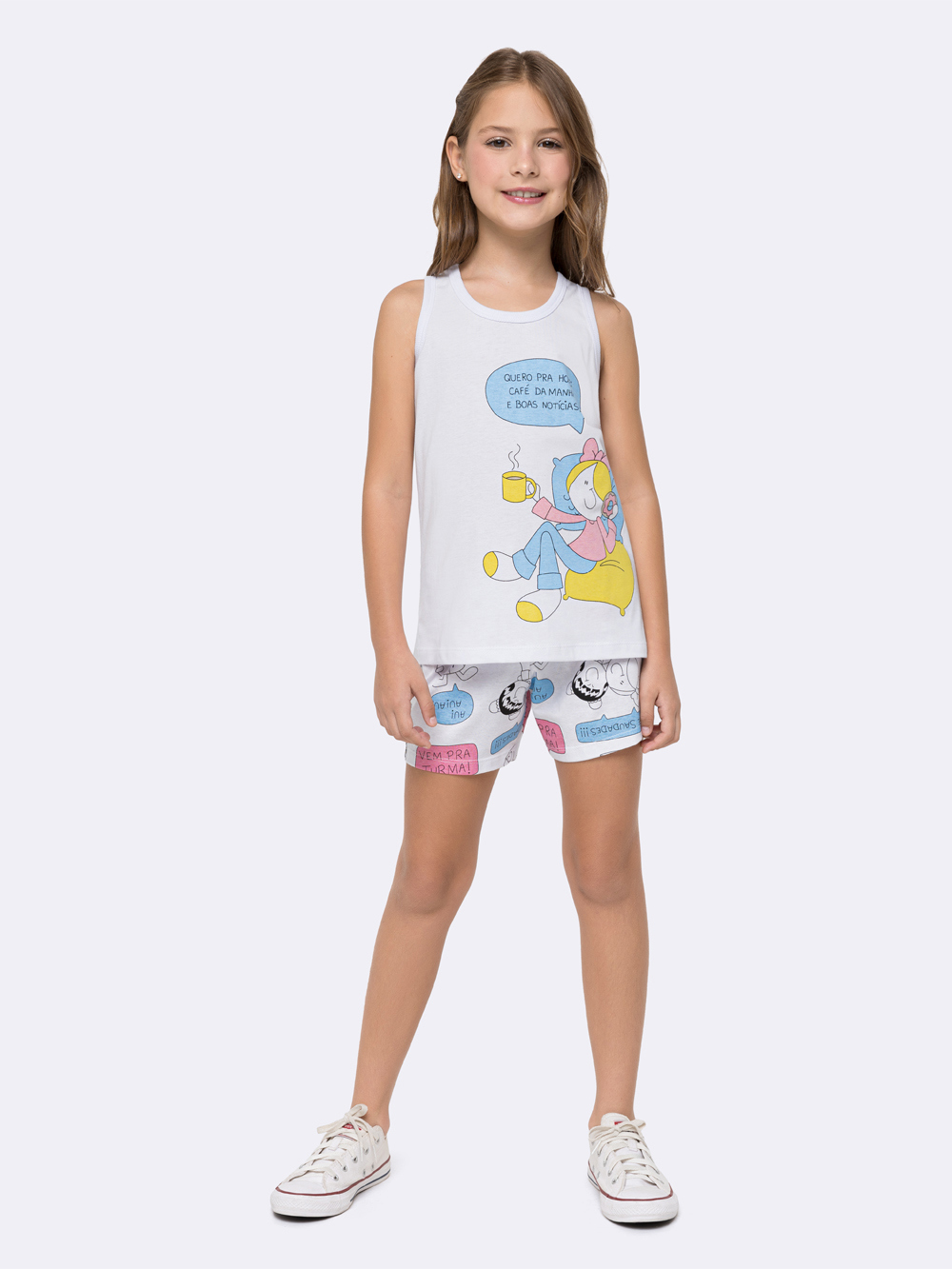 Pijama Regata Infantil - Café - Imagem 2