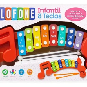 Brinquedo Musical - Xilofone Infantil com 8 Teclas