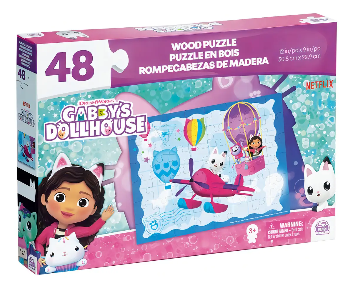 Jogo Quebra Cabeça 48 Peças em Madeira - Gabby's Dollhouse - Imagem 2