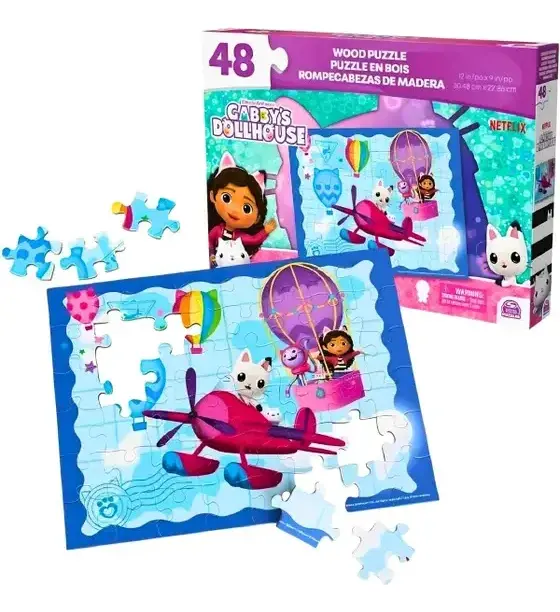 Jogo Quebra Cabeça 48 Peças em Madeira - Gabby's Dollhouse