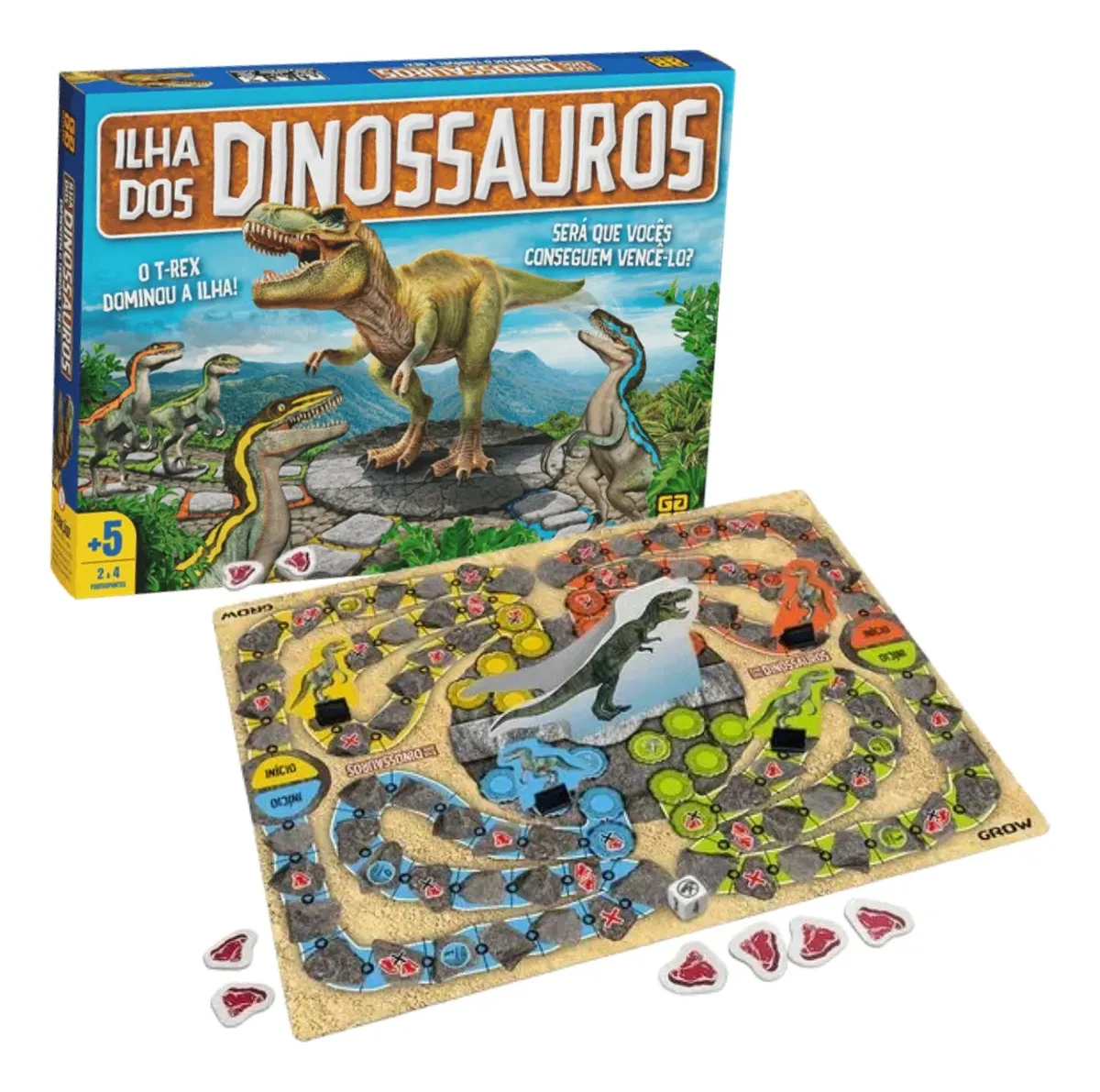Jogo de Tabuleiro Ilha dos Dinossauros