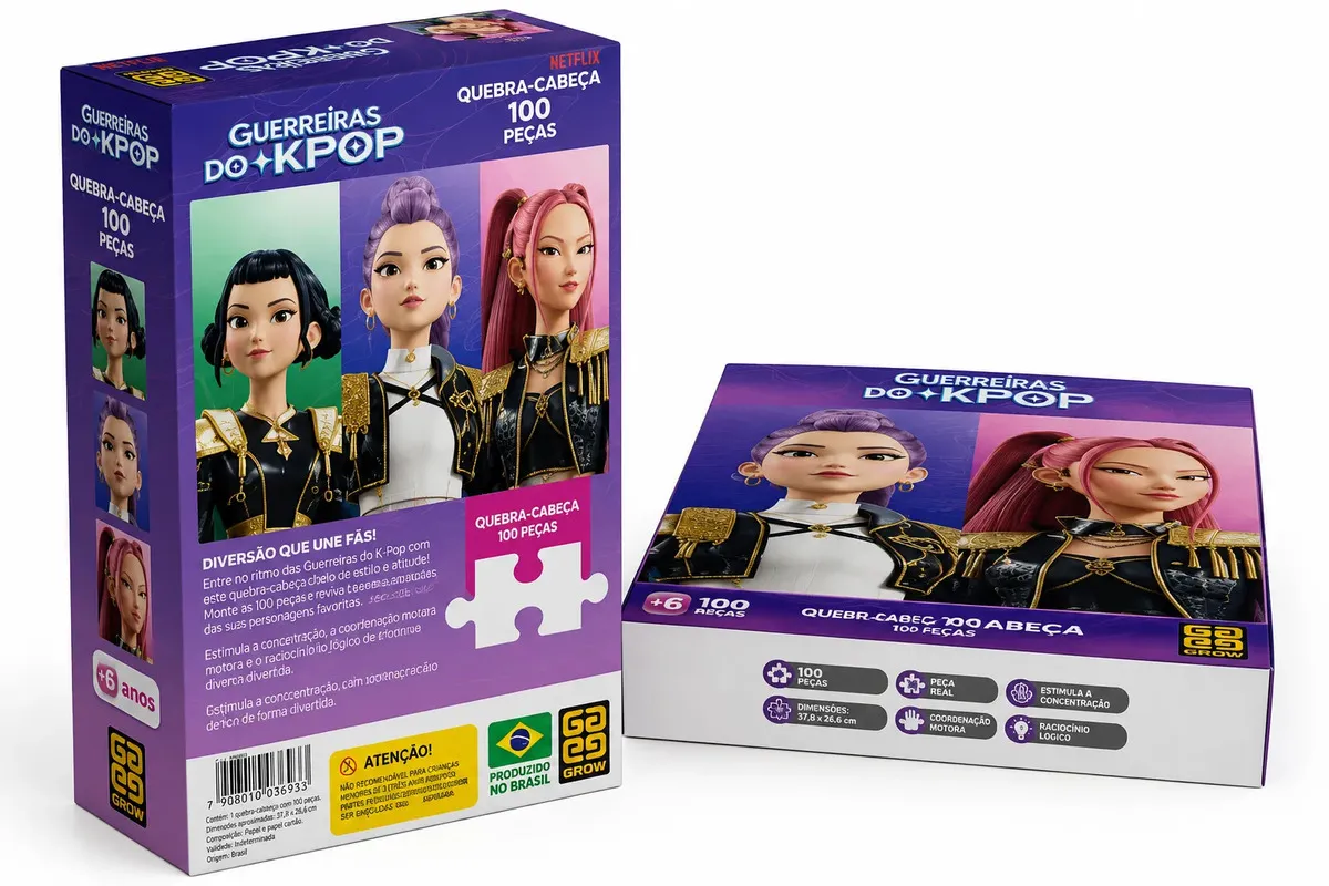 Jogo Quebra Cabeça com 100 Peças - Guerreiras do K-Pop - Imagem 2