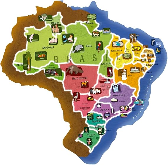 Jogo Puzzle Play Gigante - Mapa do Brasil - Imagem 3