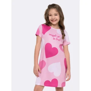 Camisola Infantil Feminino Manga Curta - Rosa