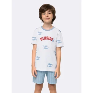 Pijama Infantil Masculino Manga Curta - Seaside