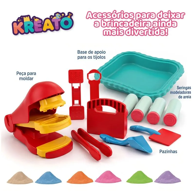 Kit de Areia Mágica Kreato - Faz de Conta com 08 Acessórios - Imagem 2